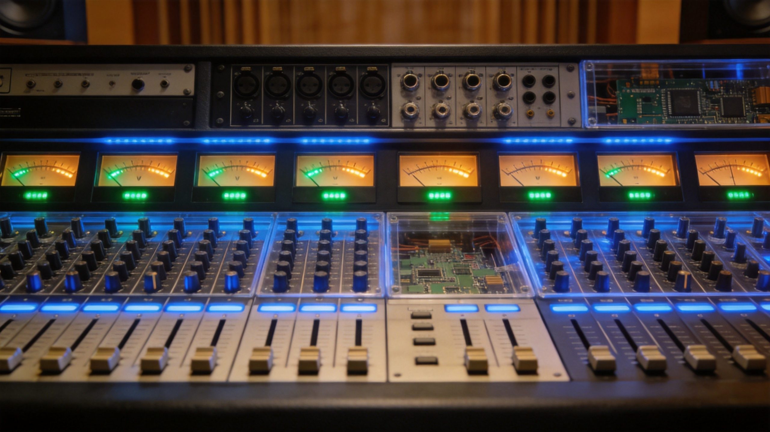 Professional recording console with analog front end and current-conveyor AFE PCB design